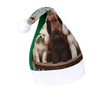 Rrtsmsgh Glitter Sequin Christmas Hat Funny Soft Xmas Cap Adult, Poodles Dogs Santa Hat for New Year Party, Green-style