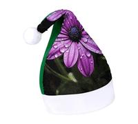 Rrtsmsgh Glitter Sequin Christmas Hat Funny Soft Xmas Cap Adult, Purple Daisy Santa Hat for New Year Party
