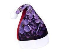 Rrtsmsgh Glitter Sequin Christmas Hat Funny Soft Xmas Cap Adult, Purple Floral Santa Hat for New Year Party