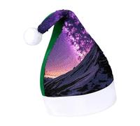 Rrtsmsgh Glitter Sequin Christmas Hat Funny Soft Xmas Cap Adult, Purple Starry Santa Hat for New Year Party
