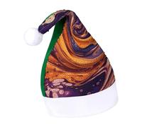 Rrtsmsgh Glitter Sequin Christmas Hat Funny Soft Xmas Cap Adult, Purple Tie Dye Fabric Santa Hat for New Year Party