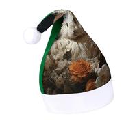 Rrtsmsgh Glitter Sequin Christmas Hat Funny Soft Xmas Cap Adult, Rabbit And Flowers Santa Hat for New Year Party
