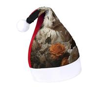 Rrtsmsgh Glitter Sequin Christmas Hat Funny Soft Xmas Cap Adult, Rabbit And Flowers Santa Hat for New Year Party