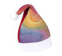 Rrtsmsgh Glitter Sequin Christmas Hat Funny Soft Xmas Cap Adult, Rainbow Santa Hat for New Year Party