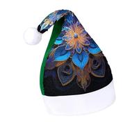 Rrtsmsgh Glitter Sequin Christmas Hat Funny Soft Xmas Cap Adult, Rectangle Mandala Santa Hat for New Year Party