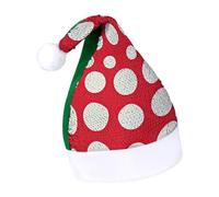 Rrtsmsgh Glitter Sequin Christmas Hat Funny Soft Xmas Cap Adult, Red And White Polka Dots Santa Hat for New Year Party