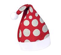Rrtsmsgh Glitter Sequin Christmas Hat Funny Soft Xmas Cap Adult, Red And White Polka Dots Santa Hat for New Year Party