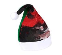 Rrtsmsgh Glitter Sequin Christmas Hat Funny Soft Xmas Cap Adult, Red Black White Abstract Santa Hat for New Year Party, Green-style