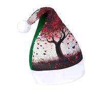 Rrtsmsgh Glitter Sequin Christmas Hat Funny Soft Xmas Cap Adult, Red Love Heart Tree Santa Hat for New Year Party