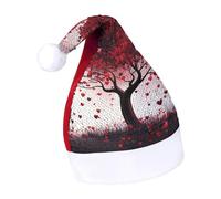 Rrtsmsgh Glitter Sequin Christmas Hat Funny Soft Xmas Cap Adult, Red Love Heart Tree Santa Hat for New Year Party