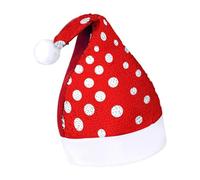 Rrtsmsgh Glitter Sequin Christmas Hat Funny Soft Xmas Cap Adult, Red White Polka Dot Santa Hat for New Year Party