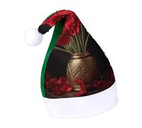 Rrtsmsgh Glitter Sequin Christmas Hat Funny Soft Xmas Cap Adult, Romantic Carnation Santa Hat for New Year Party