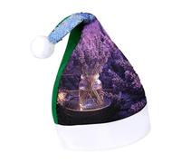Rrtsmsgh Glitter Sequin Christmas Hat Funny Soft Xmas Cap Adult, Romantic Lavender Santa Hat for New Year Party