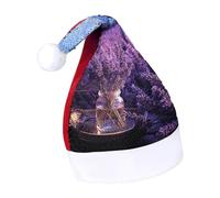 Rrtsmsgh Glitter Sequin Christmas Hat Funny Soft Xmas Cap Adult, Romantic Lavender Santa Hat for New Year Party