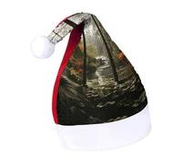 Rrtsmsgh Glitter Sequin Christmas Hat Funny Soft Xmas Cap Adult, Scenery in The Window Santa Hat for New Year Party