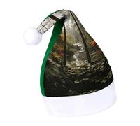 Rrtsmsgh Glitter Sequin Christmas Hat Funny Soft Xmas Cap Adult, Scenery in The Window Santa Hat for New Year Party