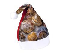 Rrtsmsgh Glitter Sequin Christmas Hat Funny Soft Xmas Cap Adult, Sea Shell Treasures Santa Hat for New Year Party