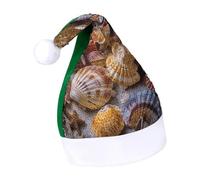 Rrtsmsgh Glitter Sequin Christmas Hat Funny Soft Xmas Cap Adult, Sea Shell Treasures Santa Hat for New Year Party