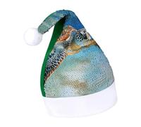 Rrtsmsgh Glitter Sequin Christmas Hat Funny Soft Xmas Cap Adult, Sea Turtle Santa Hat for New Year Party