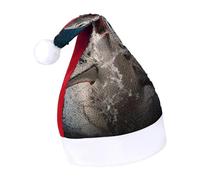 Rrtsmsgh Glitter Sequin Christmas Hat Funny Soft Xmas Cap Adult, Shark Attack Fish Santa Hat for New Year Party