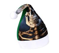 Rrtsmsgh Glitter Sequin Christmas Hat Funny Soft Xmas Cap Adult, Skeleton Santa Hat for New Year Party