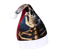Rrtsmsgh Glitter Sequin Christmas Hat Funny Soft Xmas Cap Adult, Skeleton Santa Hat for New Year Party