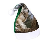 Rrtsmsgh Glitter Sequin Christmas Hat Funny Soft Xmas Cap Adult, Snow Mountain Wild Wolf Santa Hat for New Year Party