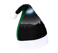 Rrtsmsgh Glitter Sequin Christmas Hat Funny Soft Xmas Cap Adult, Spaceship at Night Santa Hat for New Year Party