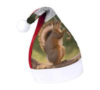 Rrtsmsgh Glitter Sequin Christmas Hat Funny Soft Xmas Cap Adult, Squirrel Hold A Umbrellas Santa Hat for New Year Party