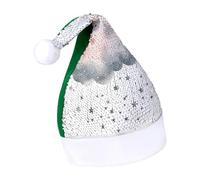 Rrtsmsgh Glitter Sequin Christmas Hat Funny Soft Xmas Cap Adult, Stars And Clouds Santa Hat for New Year Party, Green-style