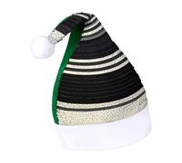 Rrtsmsgh Glitter Sequin Christmas Hat Funny Soft Xmas Cap Adult, Stripes Black White Santa Hat for New Year Party