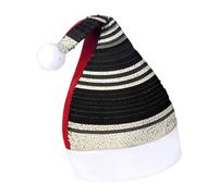 Rrtsmsgh Glitter Sequin Christmas Hat Funny Soft Xmas Cap Adult, Stripes Black White Santa Hat for New Year Party