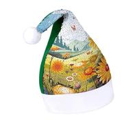 Rrtsmsgh Glitter Sequin Christmas Hat Funny Soft Xmas Cap Adult, Sun Butterflies Dragonfly Flowers Santa Hat for New Year Party