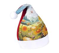 Rrtsmsgh Glitter Sequin Christmas Hat Funny Soft Xmas Cap Adult, Sun Butterflies Dragonfly Flowers Santa Hat for New Year Party