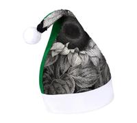 Rrtsmsgh Glitter Sequin Christmas Hat Funny Soft Xmas Cap Adult, Sunflower Black Grey Santa Hat for New Year Party