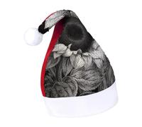 Rrtsmsgh Glitter Sequin Christmas Hat Funny Soft Xmas Cap Adult, Sunflower Black Grey Santa Hat for New Year Party