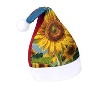 Rrtsmsgh Glitter Sequin Christmas Hat Funny Soft Xmas Cap Adult, Sunflower Blooming Flowers Plants Santa Hat for New Year Party