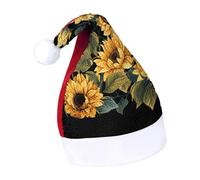 Rrtsmsgh Glitter Sequin Christmas Hat Funny Soft Xmas Cap Adult, Sunflower for Brightening My Life Santa Hat for New Year Party