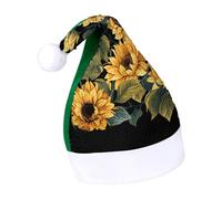Rrtsmsgh Glitter Sequin Christmas Hat Funny Soft Xmas Cap Adult, Sunflower for Brightening My Life Santa Hat for New Year Party