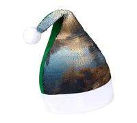 Rrtsmsgh Glitter Sequin Christmas Hat Funny Soft Xmas Cap Adult, Sunrise over Mountain Forest Lake Santa Hat for New Year Party