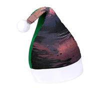 Rrtsmsgh Glitter Sequin Christmas Hat Funny Soft Xmas Cap Adult, Sunset Landscape Mountains Lake Santa Hat for New Year Party