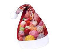 Rrtsmsgh Glitter Sequin Christmas Hat Funny Soft Xmas Cap Adult, Sweet Candy Santa Hat for New Year Party