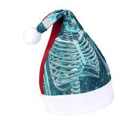 Rrtsmsgh Glitter Sequin Christmas Hat Funny Soft Xmas Cap Adult, The Skeleton of Color Space Santa Hat for New Year Party