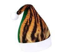 Rrtsmsgh Glitter Sequin Christmas Hat Funny Soft Xmas Cap Adult, Tiger Striped Pattern Santa Hat for New Year Party, Green-style