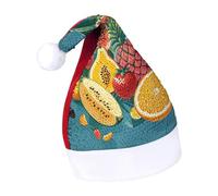 Rrtsmsgh Glitter Sequin Christmas Hat Funny Soft Xmas Cap Adult, Tropical Fruit Paradise Santa Hat for New Year Party