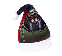 Rrtsmsgh Glitter Sequin Christmas Hat Funny Soft Xmas Cap Adult, Tropical Rainforest Spiders Santa Hat for New Year Party