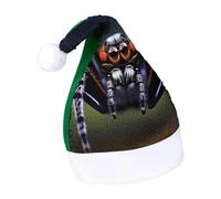 Rrtsmsgh Glitter Sequin Christmas Hat Funny Soft Xmas Cap Adult, Tropical Rainforest Spiders Santa Hat for New Year Party