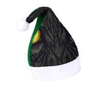 Rrtsmsgh Glitter Sequin Christmas Hat Funny Soft Xmas Cap Adult, Two Yellow Eyes Santa Hat for New Year Party