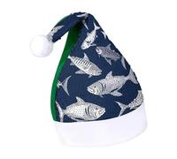 Rrtsmsgh Glitter Sequin Christmas Hat Funny Soft Xmas Cap Adult, Various Sea Fish Pattern Santa Hat for New Year Party, Green-style