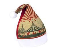 Rrtsmsgh Glitter Sequin Christmas Hat Funny Soft Xmas Cap Adult, Vintage Circus Background Santa Hat for New Year Party